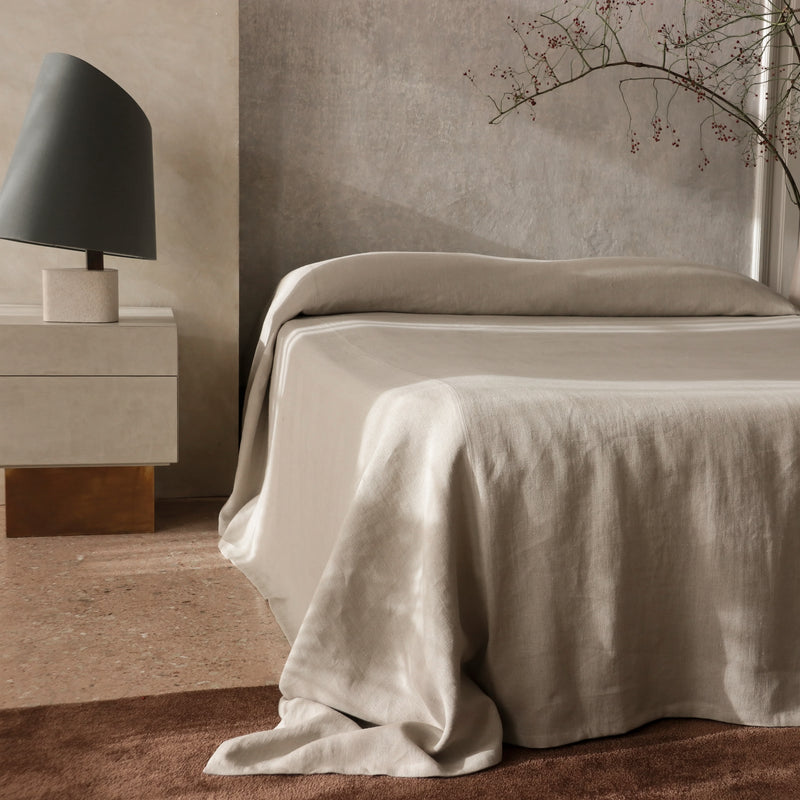 Bed Cover w/ Sewing, Natural