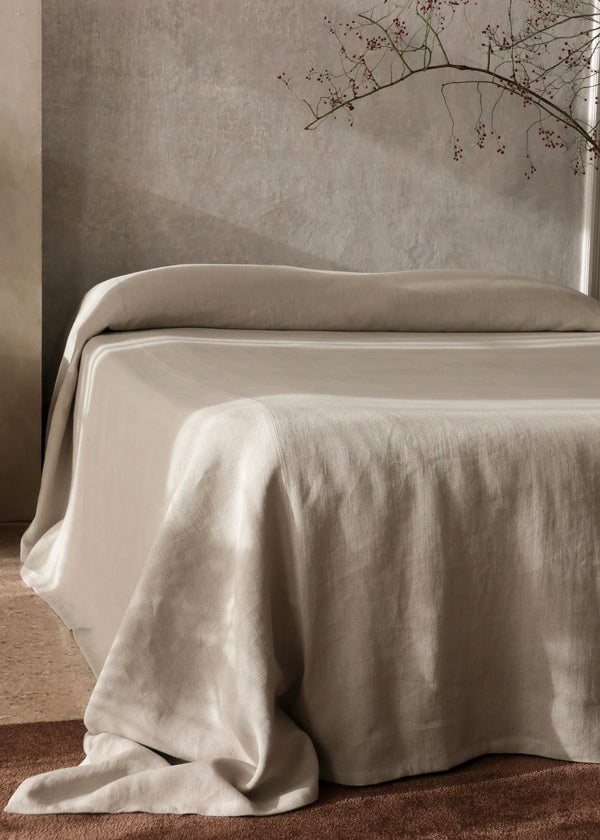 Bed Cover w/ Sewing, Natural
