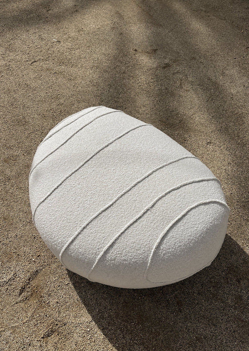 Lola Small Outdoor Pouf, Oatmeal