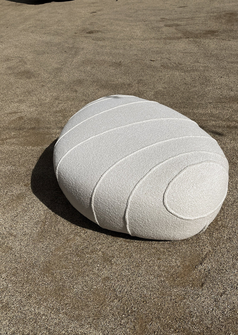 Lola Small Outdoor Pouf, Oatmeal