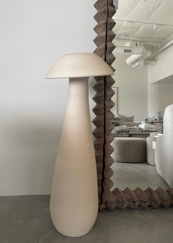 White Mushroom Floor Lamp 42"