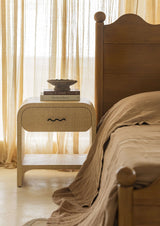 Bruno Bedside Table, Raffia