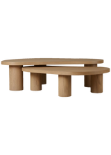 Joelle Nesting Coffee Tables, Natural Oak Veneer