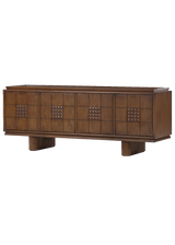 Lenox Media Console - Rust Rubberwood Veneer
