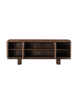 Lenox Media Console - Rust Rubberwood Veneer