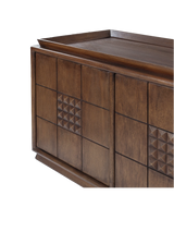 Lenox Media Console - Rust Rubberwood Veneer