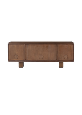 Lenox Media Console - Rust Rubberwood Veneer