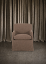 Odette Slipcover Dining Chair - Brussels Mushroom