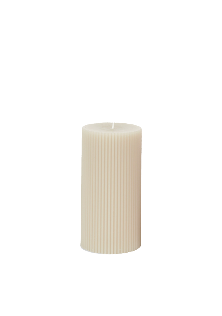 Fancy Ribbed Pillar Candle Parchment
