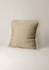 Handwoven Fringe Pillow Beige