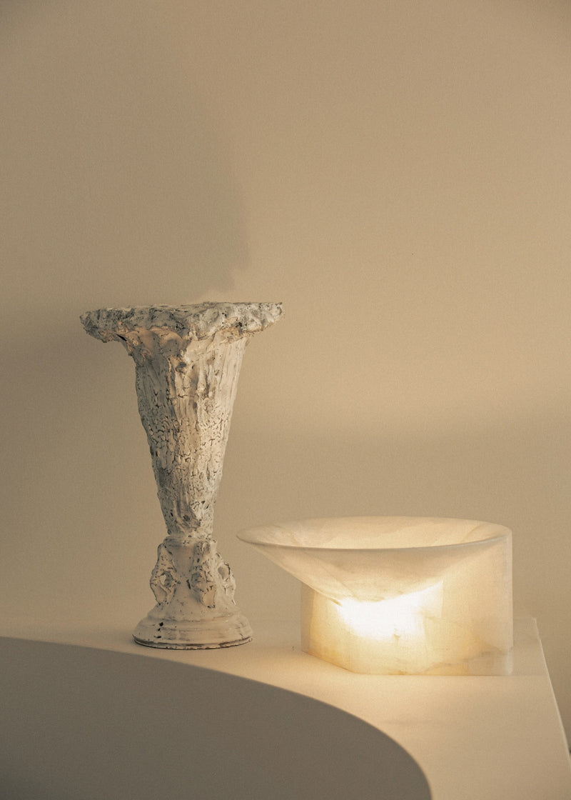 Large Stone Uplight Alabaster