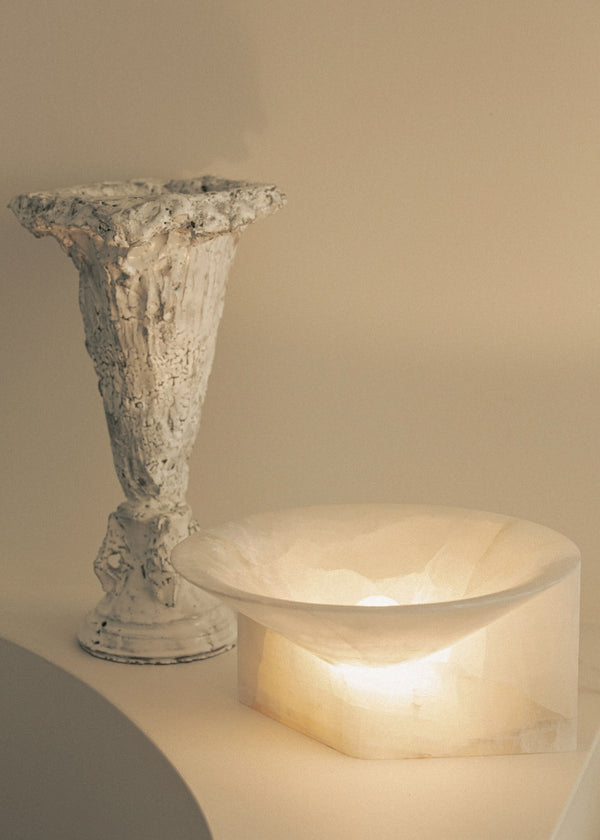 Large Stone Uplight Alabaster