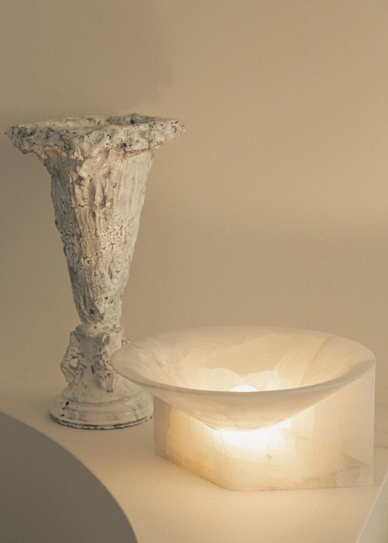 Large Stone Uplight Alabaster