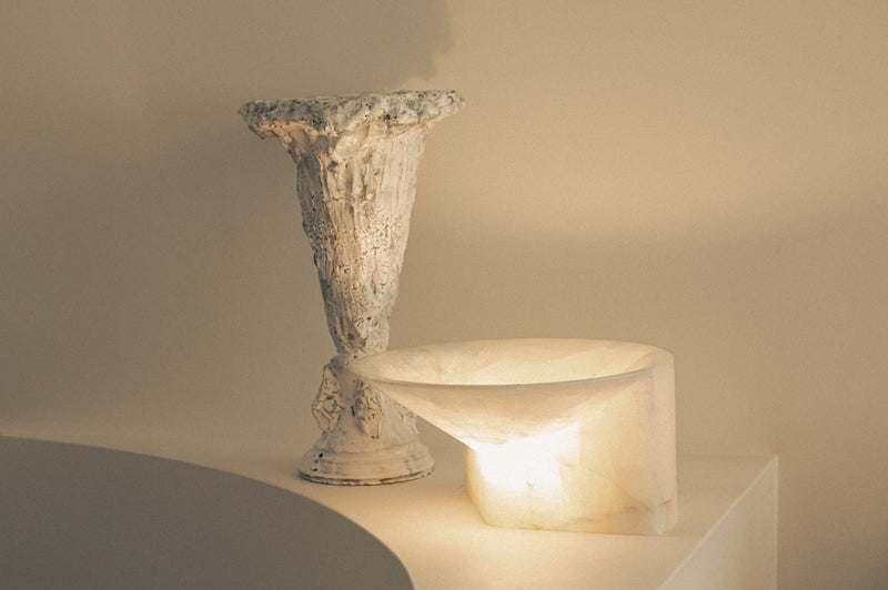 Large Stone Uplight Alabaster