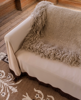 Handwoven Fringe Throw, Beige