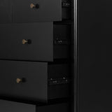 Reese 5 Drawer Dresser, Black