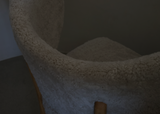 MAZO TMBO Lounge Chair, Natural Oiled Oak / Sheepskin Moonlight