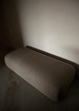 Theo Ottoman, Burlap Linen Mushroom (G)