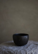Iron-black textured chawan tea bowl