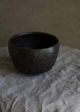 Iron-black textured chawan tea bowl