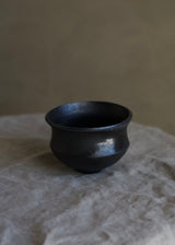 Black wood-fired teacup