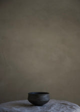 Short charcoal-glazed teacup