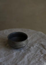 Short charcoal-glazed teacup
