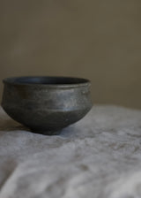 Short charcoal-glazed teacup