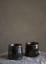 Wavy Mug, Iron Black Glaze