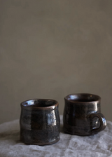 Wavy Mug, Iron Black Glaze