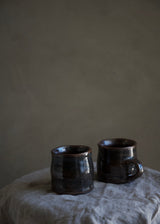 Wavy Mug, Iron Black Glaze