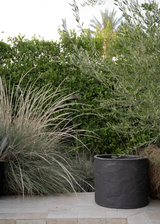 Terra Planter Natural, Black 20"Dx16"H