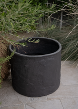 Terra Planter Natural, Black 20"Dx16"H