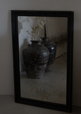 Black Patinated Wooden Mirror