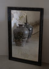 Black Patinated Wooden Mirror