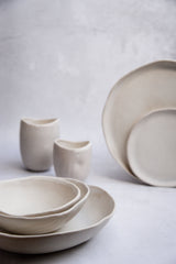Organic Handmade Bowl, Matte Beige