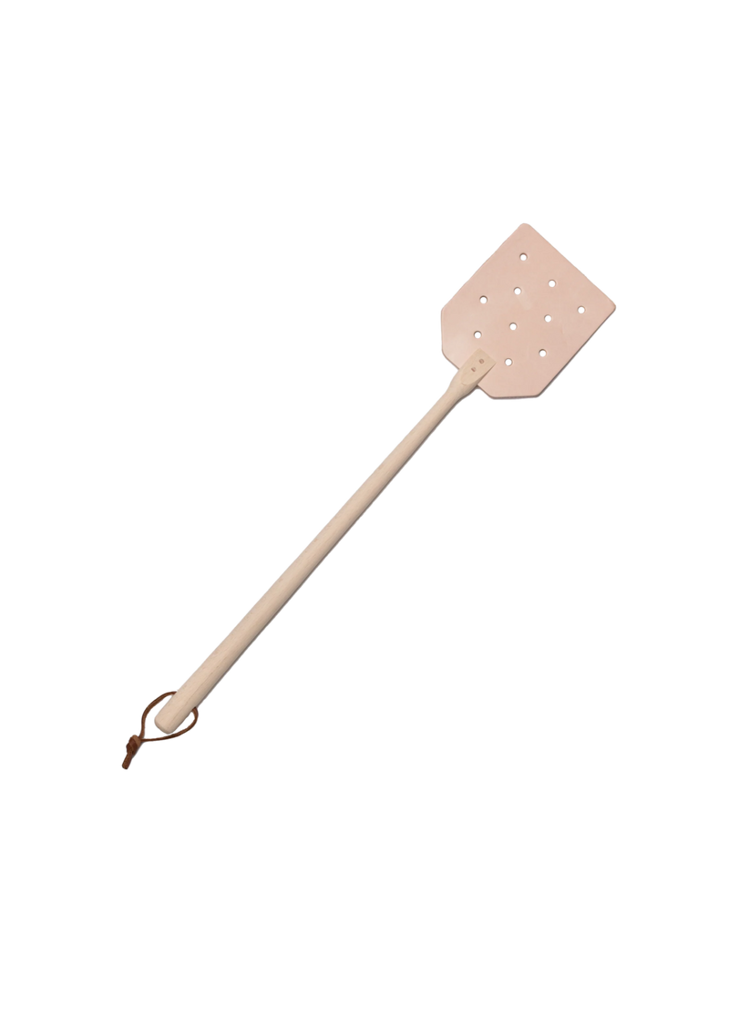 Leather Fly Swatter w/ Wood Handle