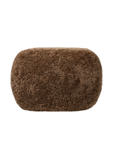 Sabine Oval Ottoman, Amber Shearling