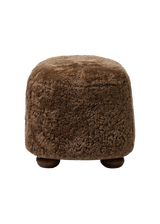Sabine Oval Ottoman, Amber Shearling