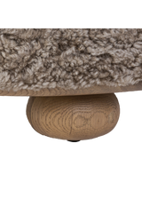 Sabine Ottoman, Taupe Shearling