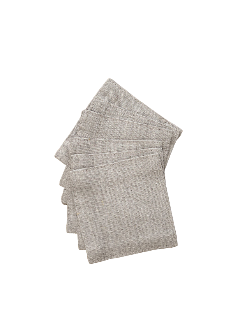 Linen Coaster Set, Natural