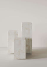 Fossil Stone Plinths, White