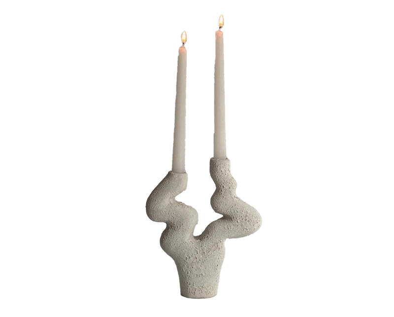 Moon Ceramic Candlestick Candleholder , Beige