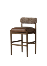 Henri Bar + Counter Stool - Havana Brown, Taupe Shearling