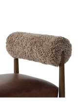 Henri Bar + Counter Stool - Havana Brown, Taupe Shearling