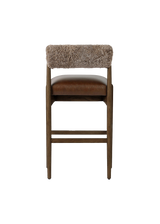 Henri Bar + Counter Stool - Havana Brown, Taupe Shearling