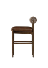 Henri Bar + Counter Stool - Havana Brown, Taupe Shearling