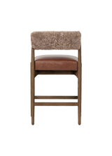 Henri Bar + Counter Stool - Havana Brown, Taupe Shearling