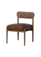 Henri Dining Chair - Havana Brown, Taupe Shearling