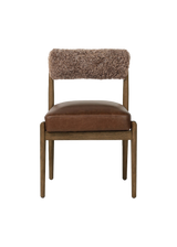 Henri Dining Chair - Havana Brown, Taupe Shearling